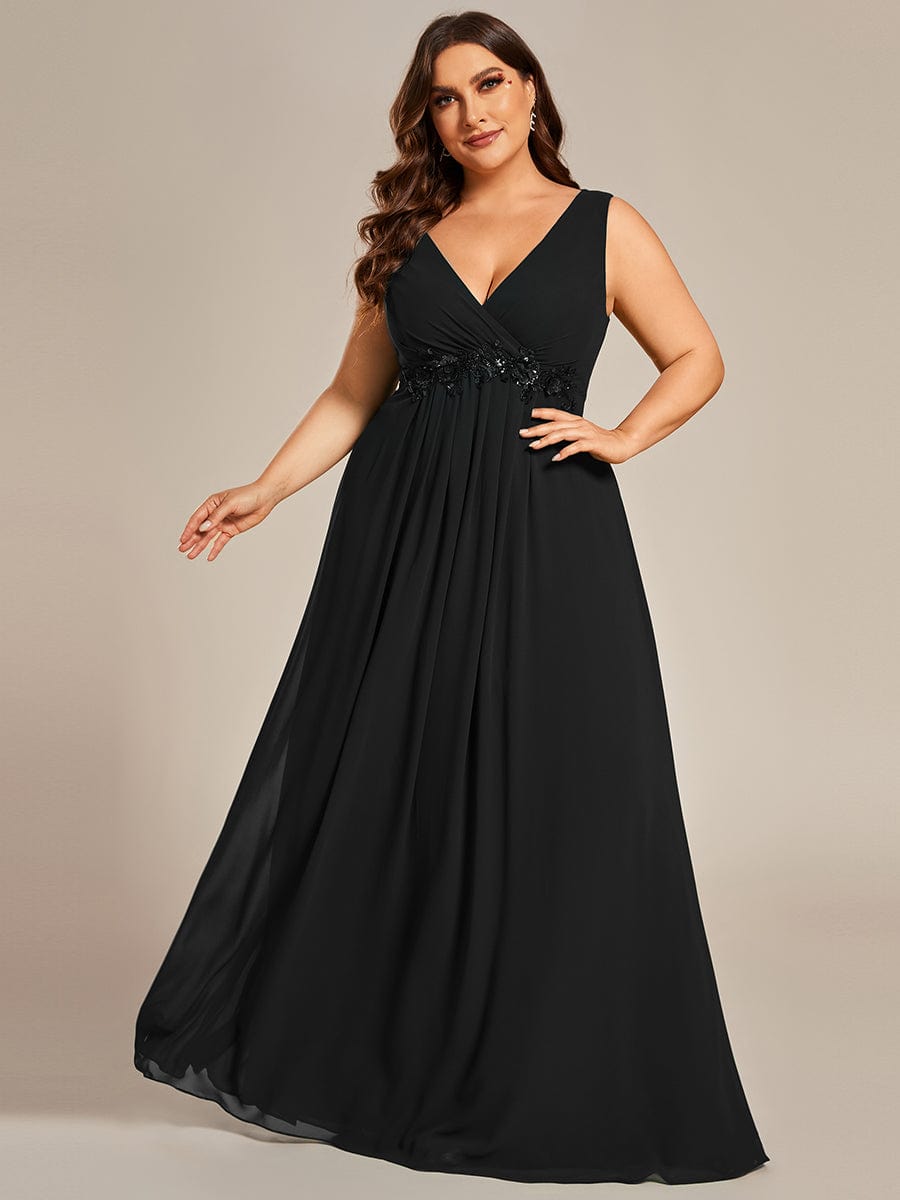 plus size modest evening dresses lace applique elegant black African formal  wear evening gowns