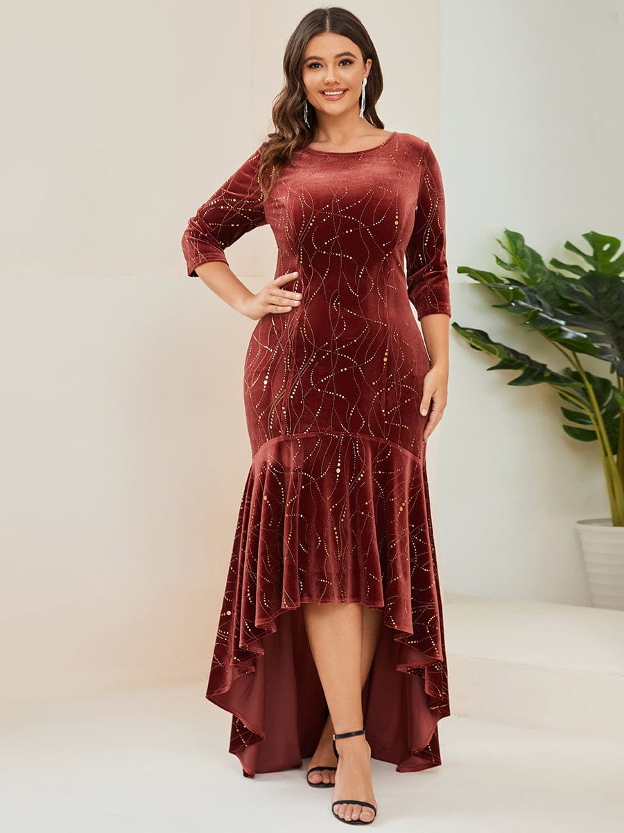 Plus Size Cocktail Dresses for Women Evening Party Long Sleeve