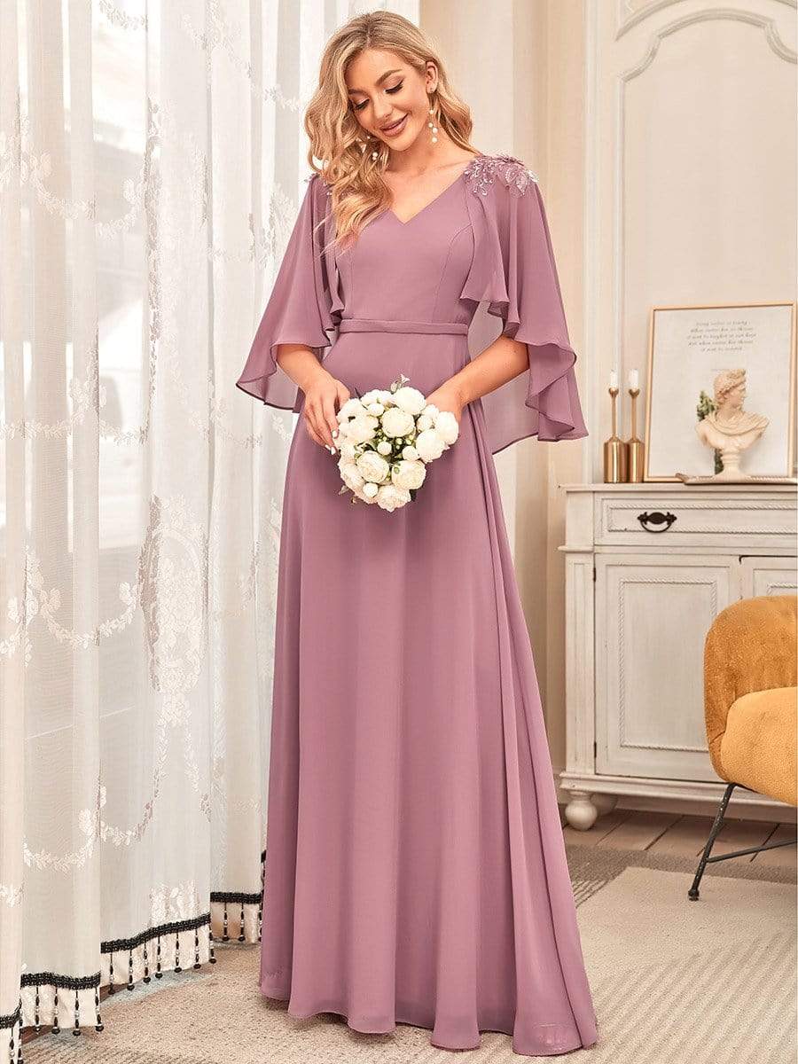 Matron of Honor Dresses for Women Chiffon Lace Bodice Plus Size