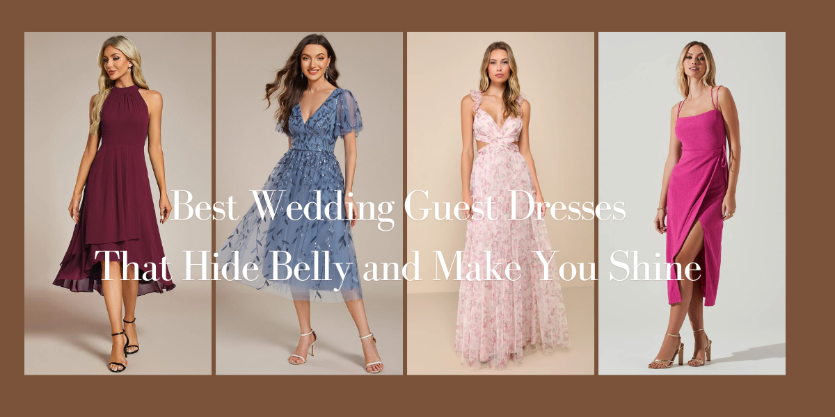 26 Best Wedding Guest Dresses That Hide Belly and Make You Shine