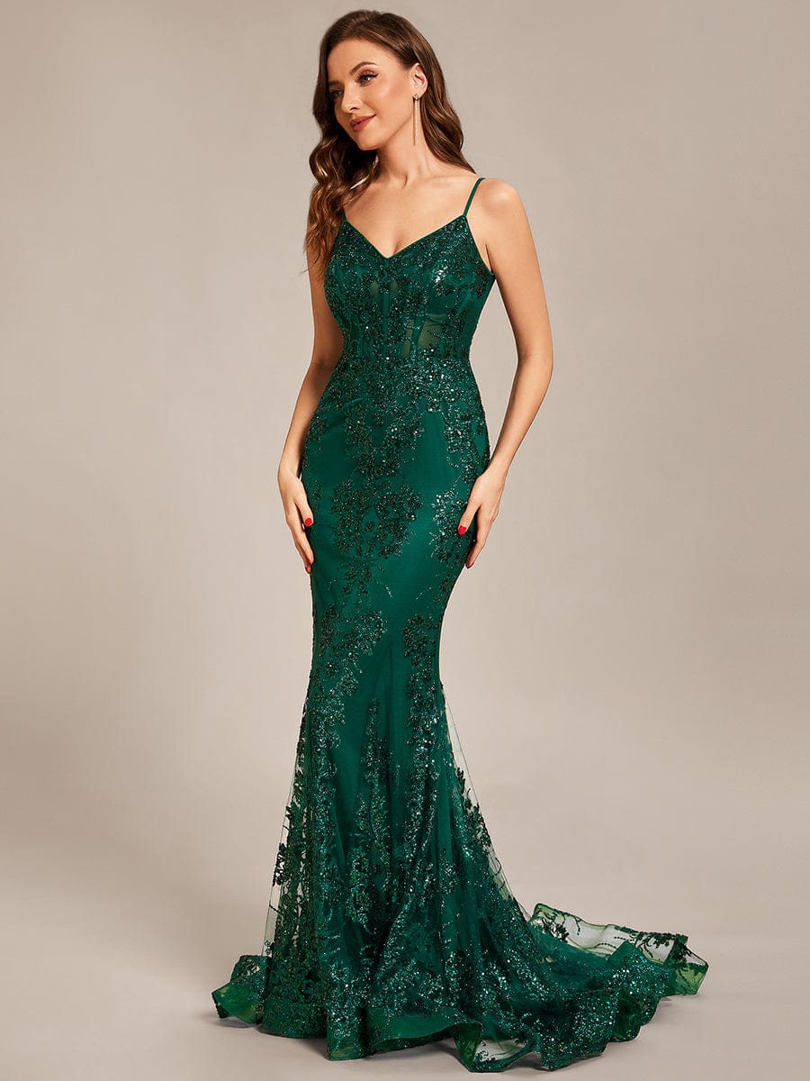 Green tight prom dress hotsell