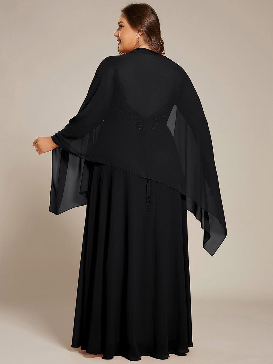 Elegant Chiffon Shawl for Special Occasions #color_Black