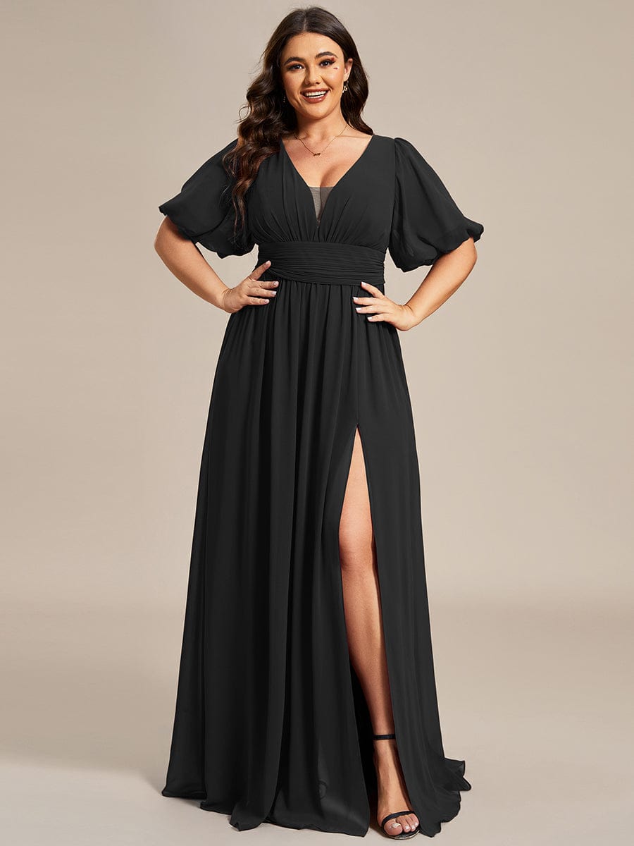 Black Bridesmaid Gowns #style_EE01385BK