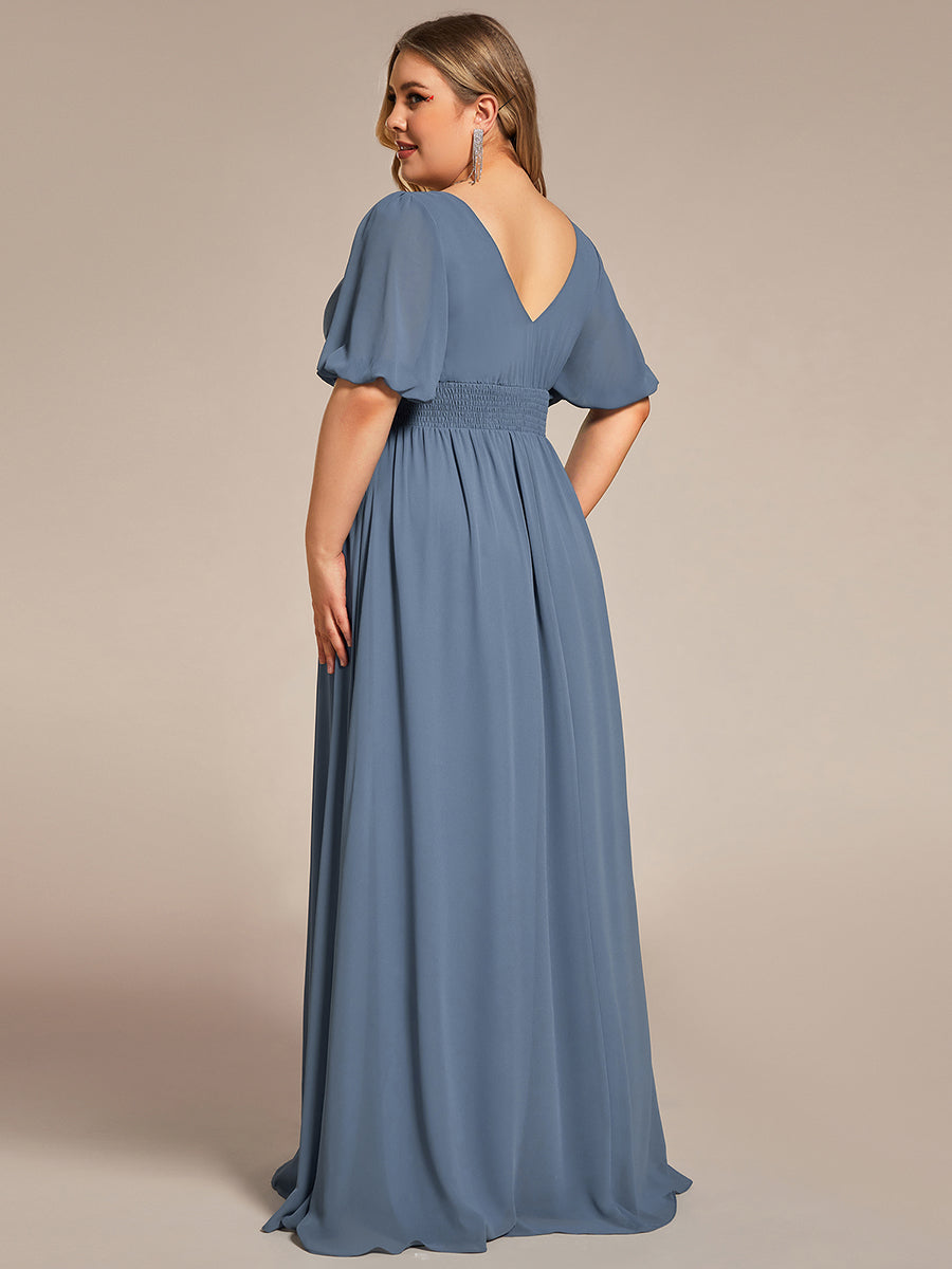 Dusty Blue and Navy Bridesmaid Gowns#style_EE01385DN