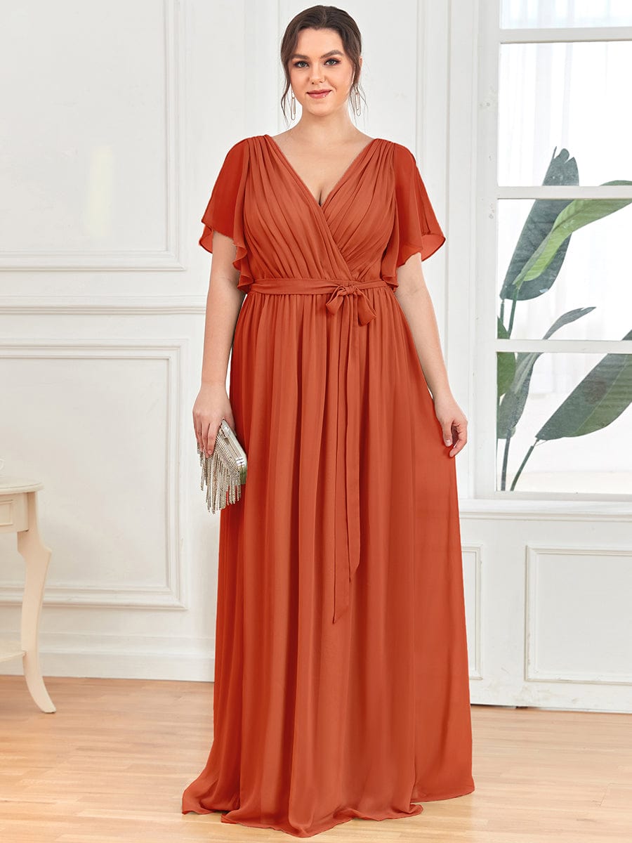Burnt Orange Bridesmaid Gowns #style_EE0164ABO