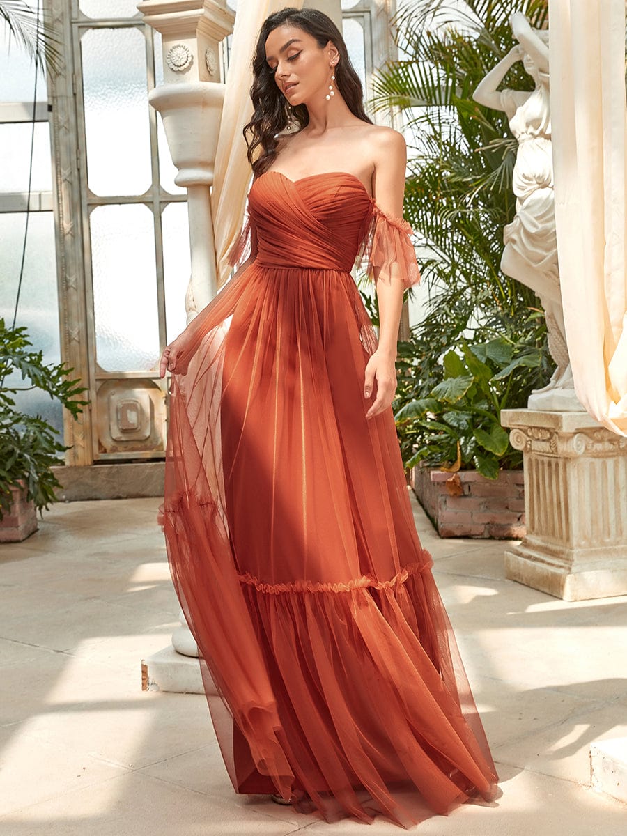 Burnt Orange Bridesmaid Gowns #style_EE50126BO
