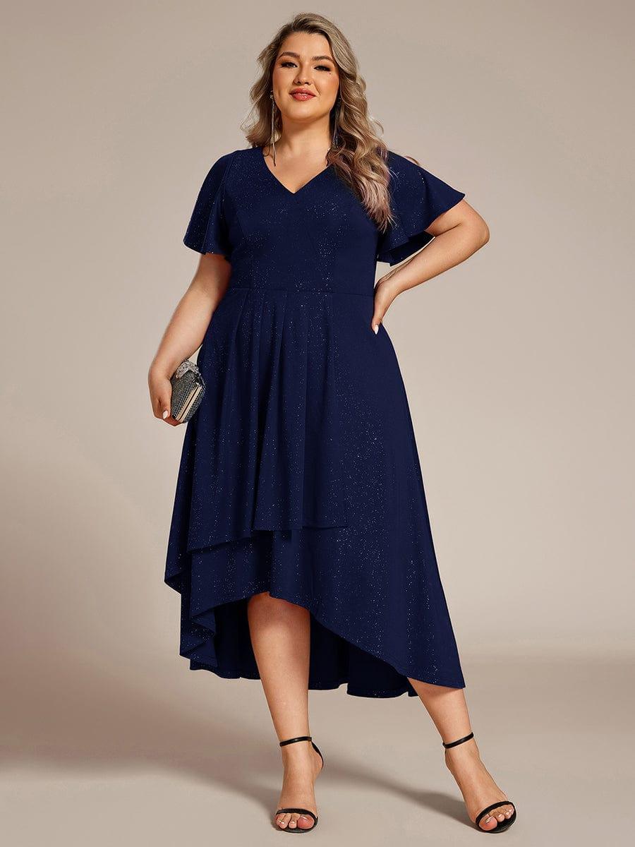 Navy plus size wedding guest dress best sale