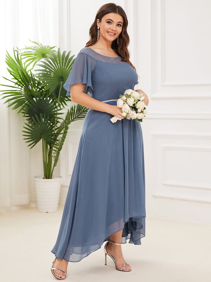 Dusty Blue and Navy Bridesmaid Gowns#style_EP00465DN