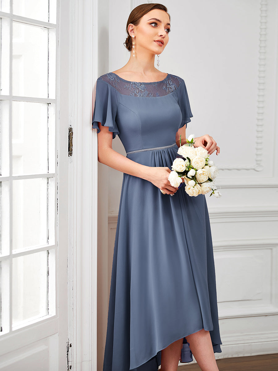 Dusty Blue and Navy Bridesmaid Gowns#style_EP00465DN