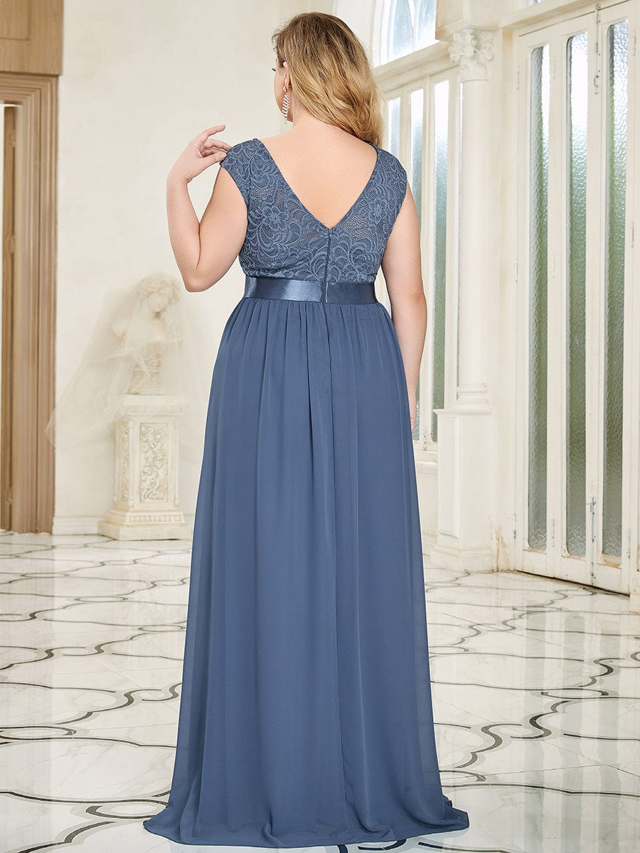 Dusty Blue and Navy Bridesmaid Gowns#style_EP00646DN