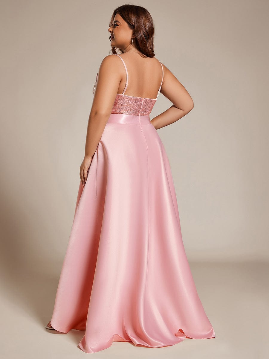 Asymmetrical Plus Size Formal Dresses for Prom #color_Pink