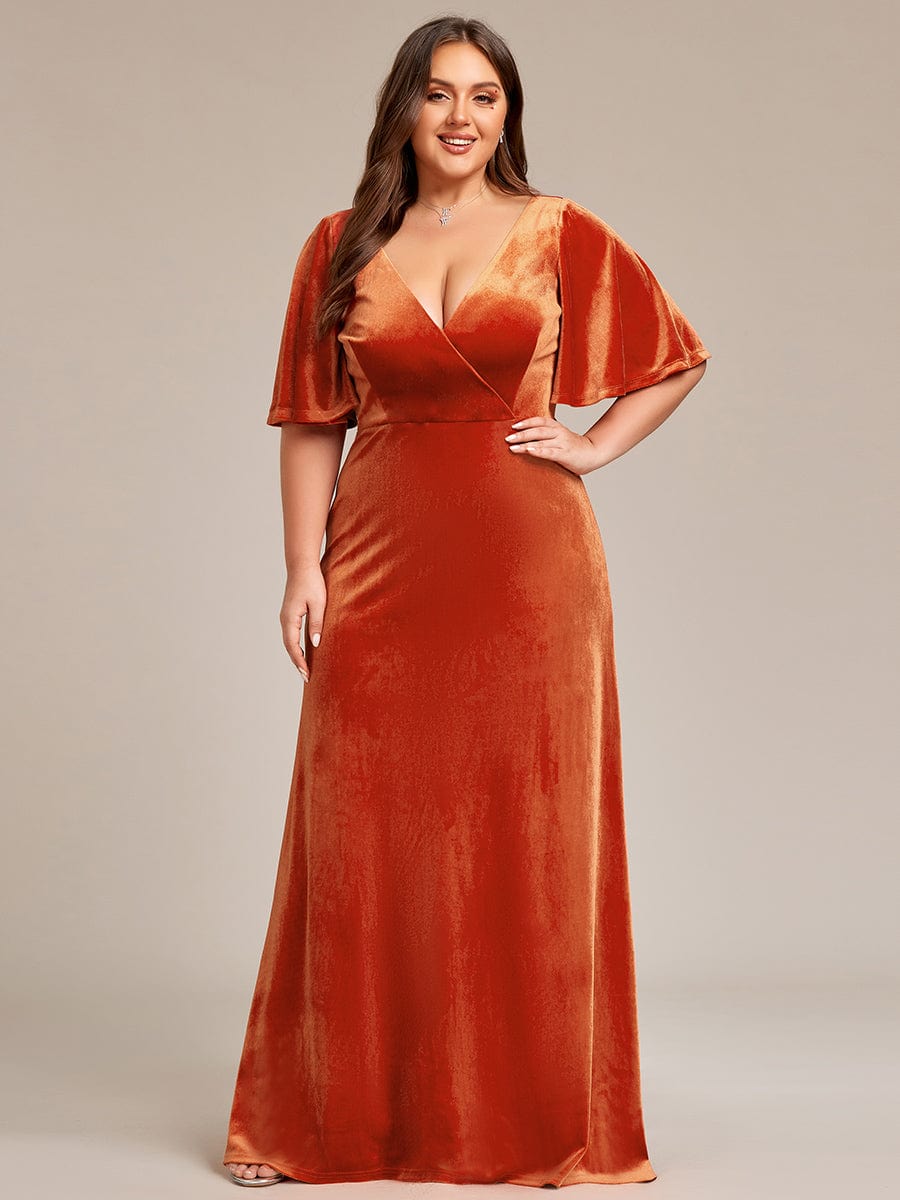 Burnt Orange Bridesmaid Gowns #style_EP00861BO