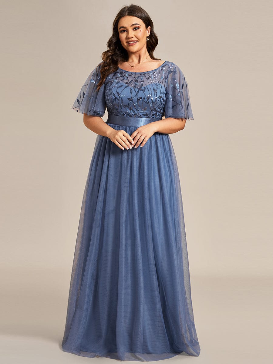 Dusty Blue Concert Dresses#style_EP00904DN