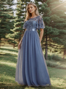 Dusty Blue Concert Dresses#style_EP00904DN