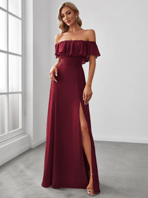 Burgundy Bridesmaid Gowns #style_EP00968BD