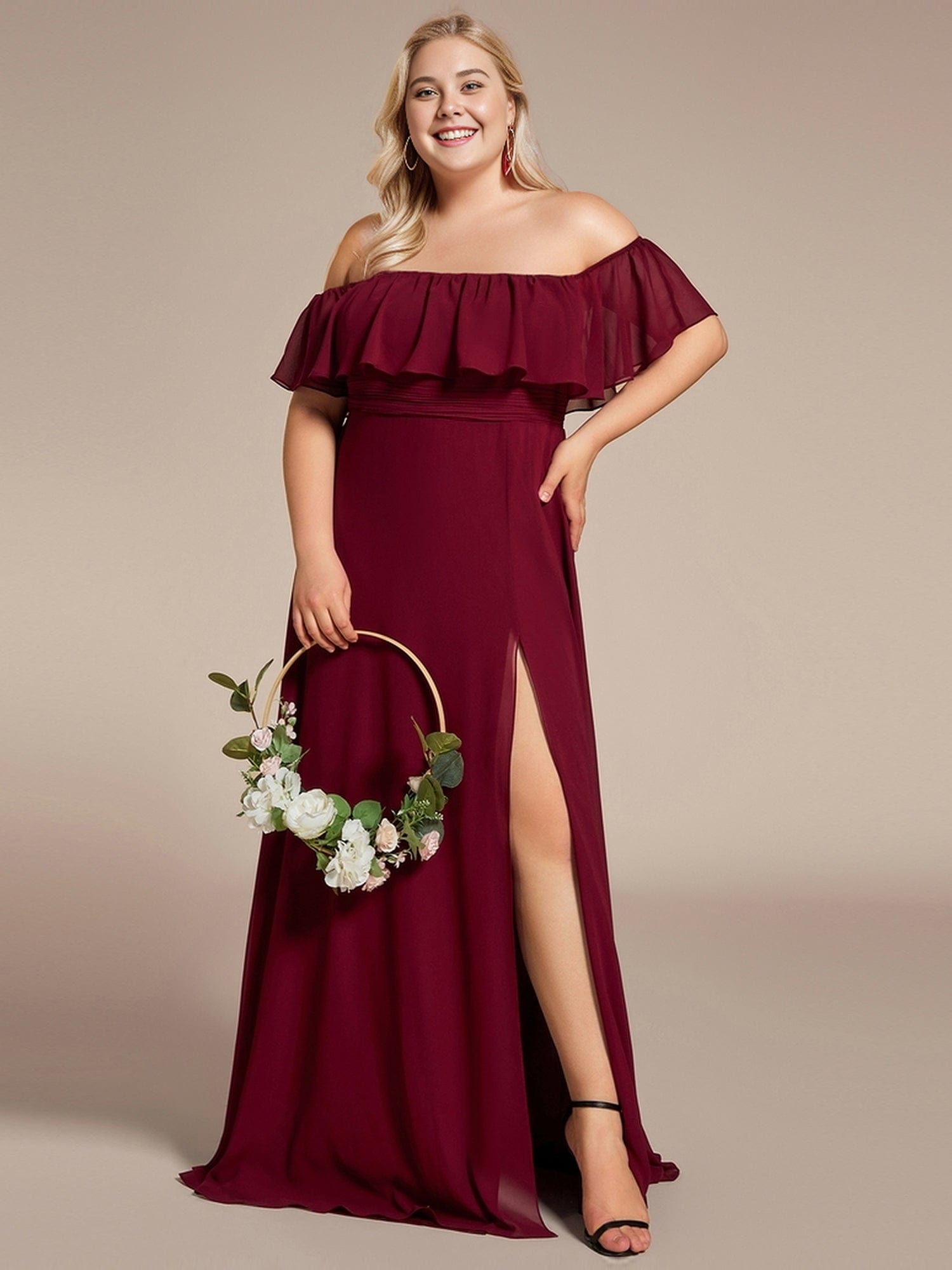 Burgundy Bridesmaid Gowns #style_EP00968BD