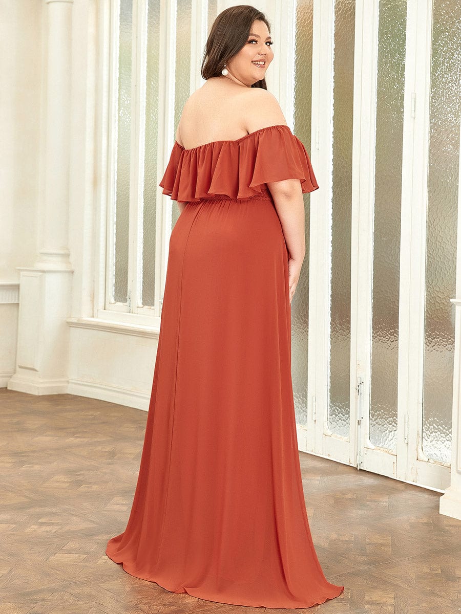 Burnt Orange Bridesmaid Gowns #style_EP00968BO