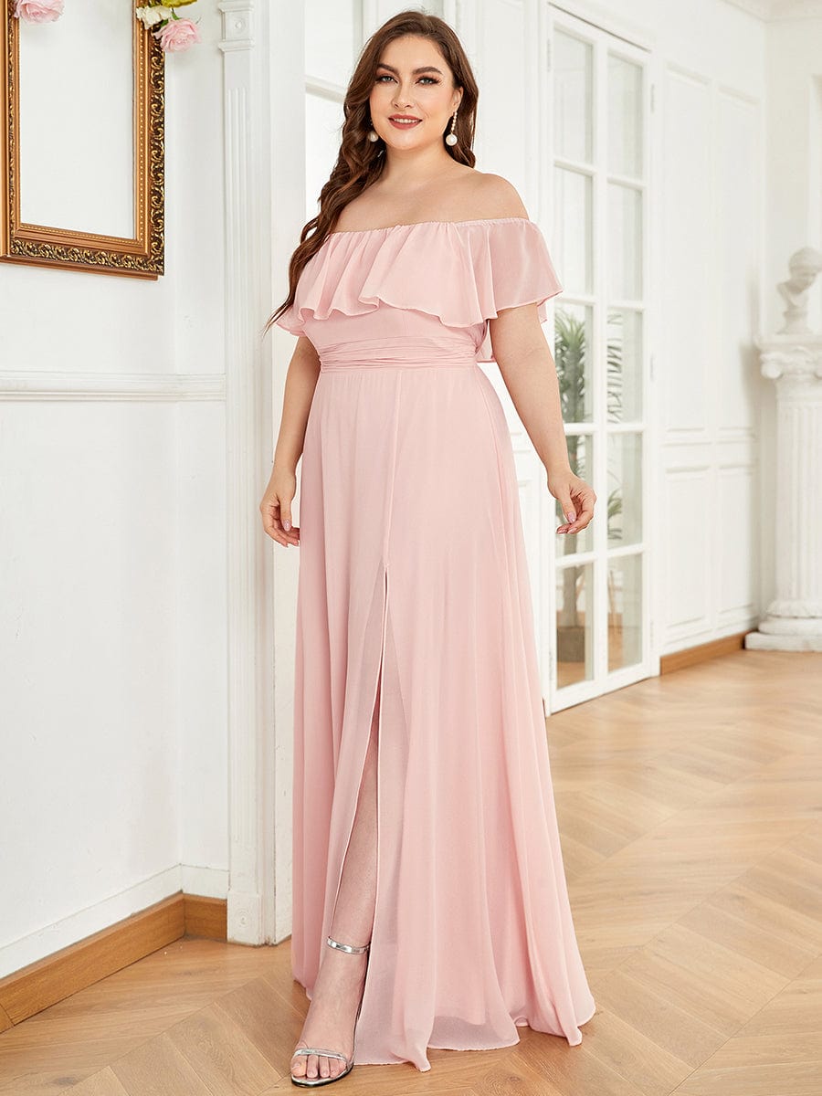 Long pink off the shops shoulder dress