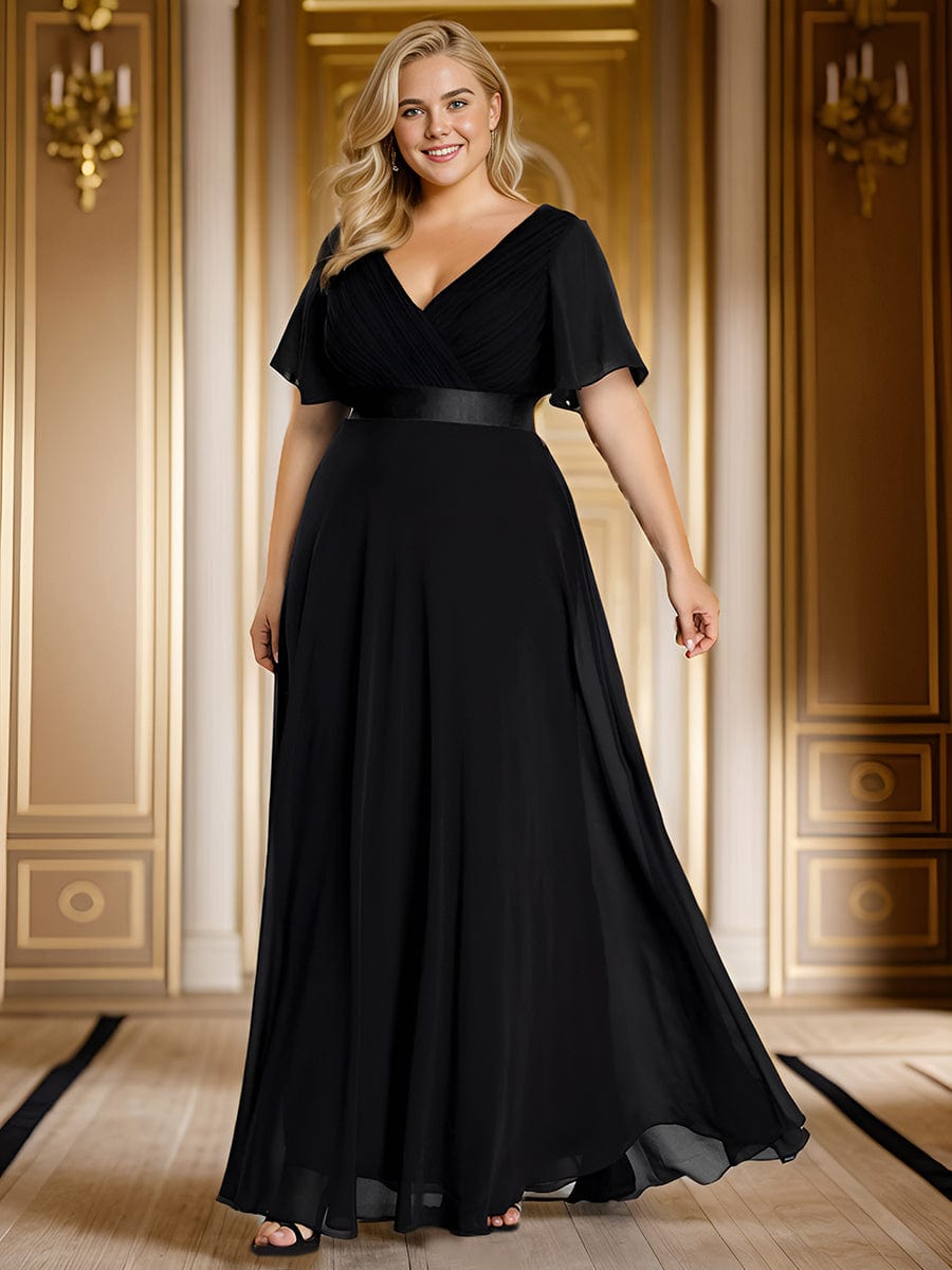 Black Bridesmaid Gowns #style_EP09890BK