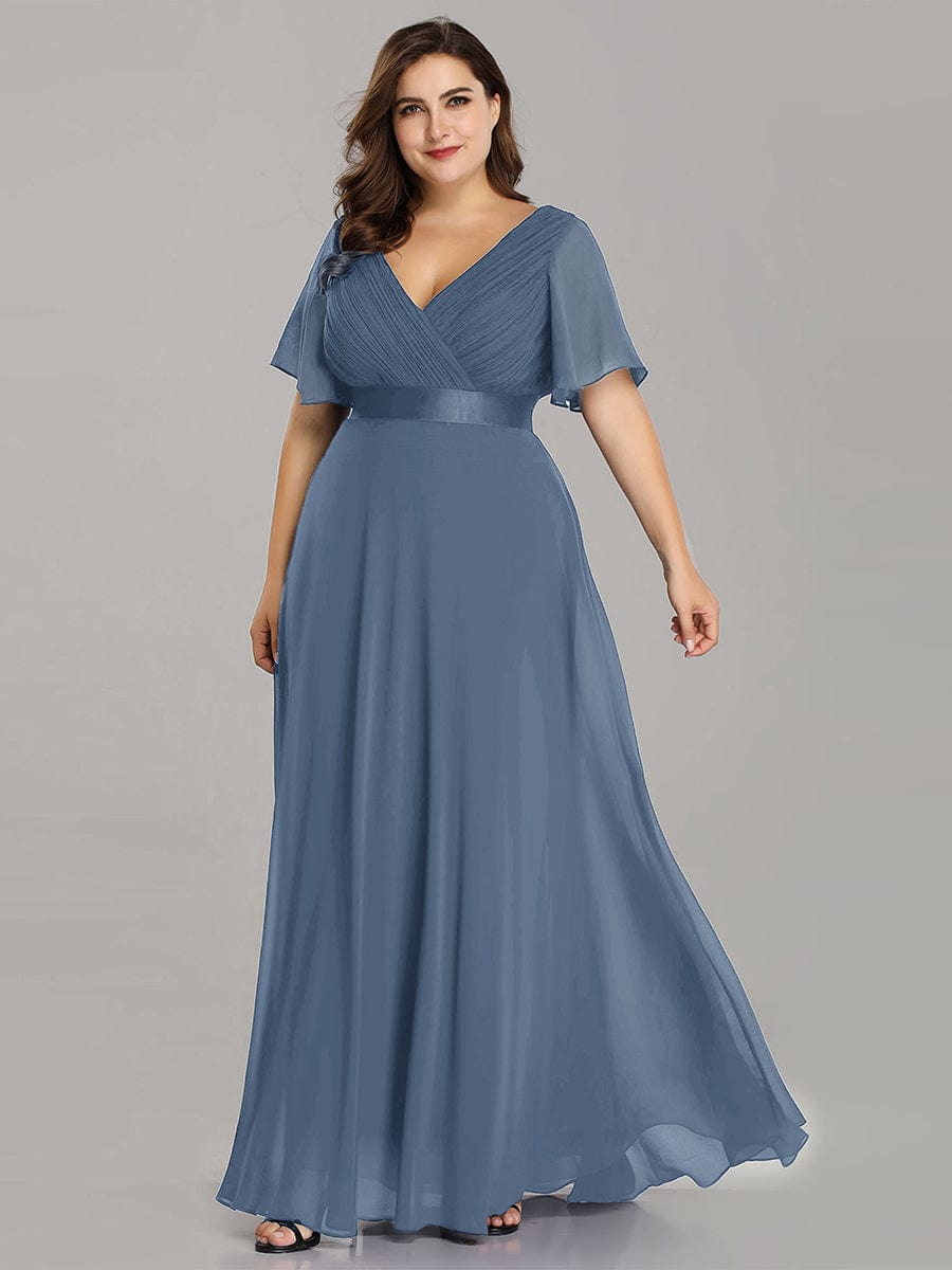 Dusty Blue and Navy Bridesmaid Gowns#style_EP09890DN