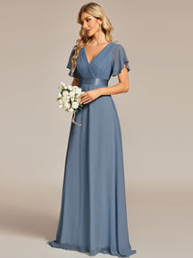 Dusty Blue and Navy Bridesmaid Gowns#style_EP09890DN