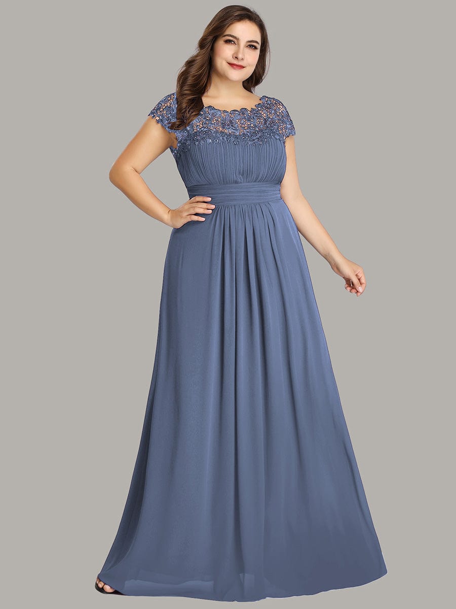 Dusty Blue and Navy Bridesmaid Gowns#style_EP09996DN