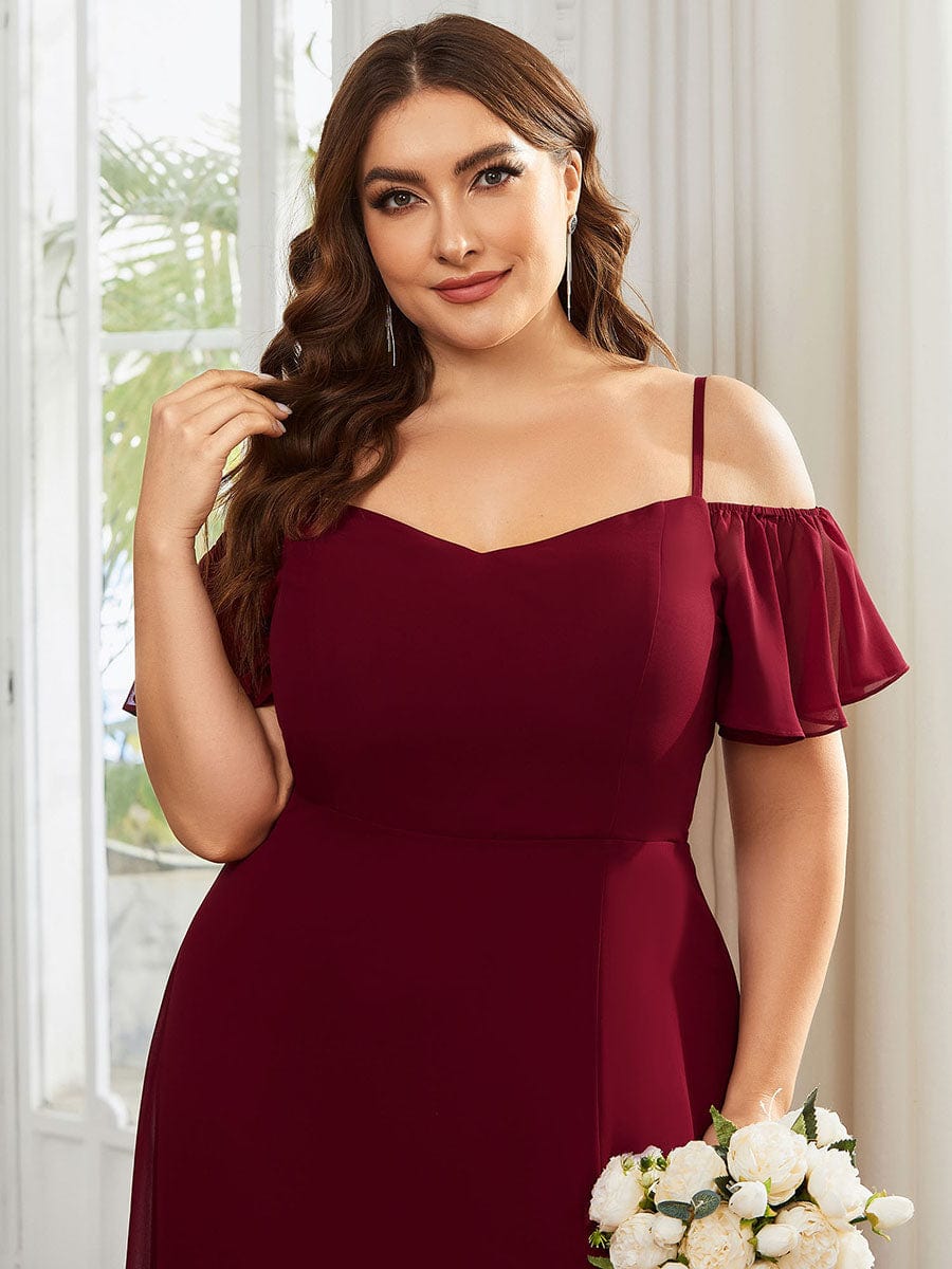 Burgundy Bridesmaid Gowns #style_ES00237BD