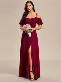 Burgundy Bridesmaid Gowns #style_ES00237BD