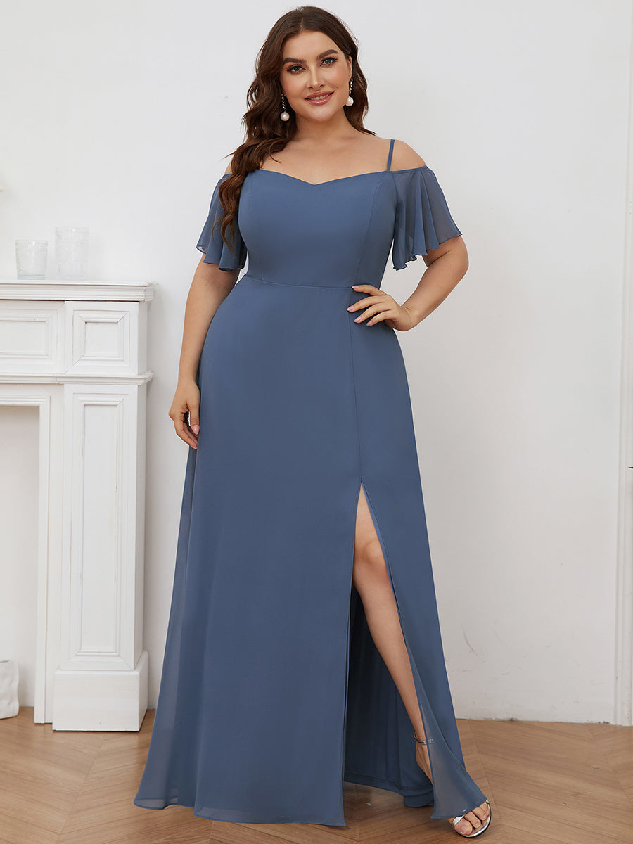 Dusty Blue and Navy Bridesmaid Gowns#style_ES00237DN