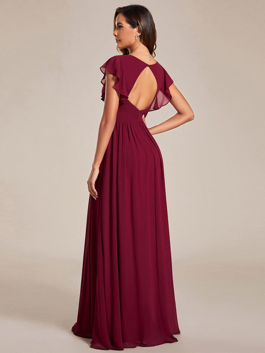 Burgundy Bridesmaid Gowns #style_ES01819BD