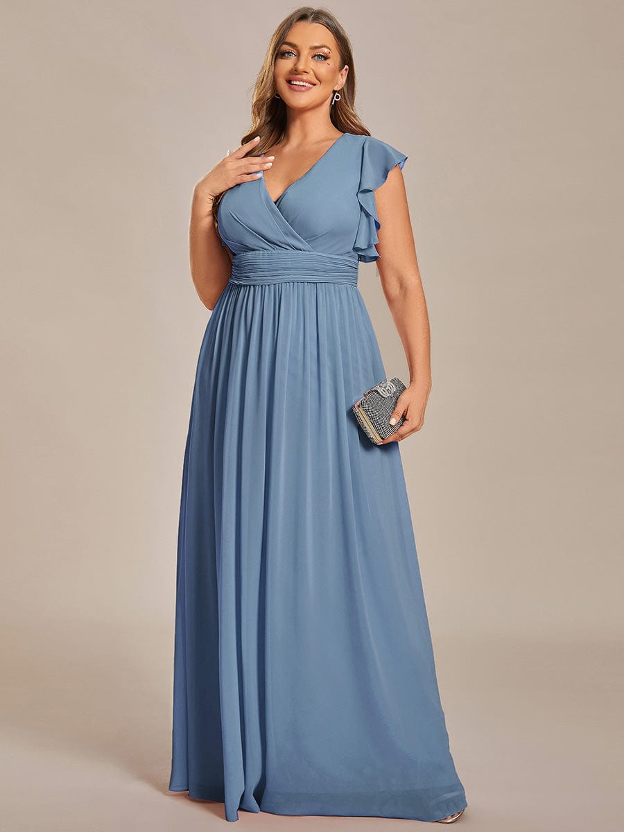 Dusty Blue and Navy Bridesmaid Gowns#style_ES01819DN