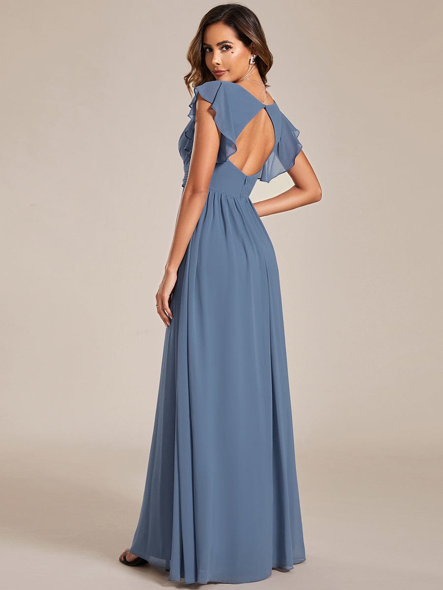 Dusty Blue and Navy Bridesmaid Gowns#style_ES01819DN