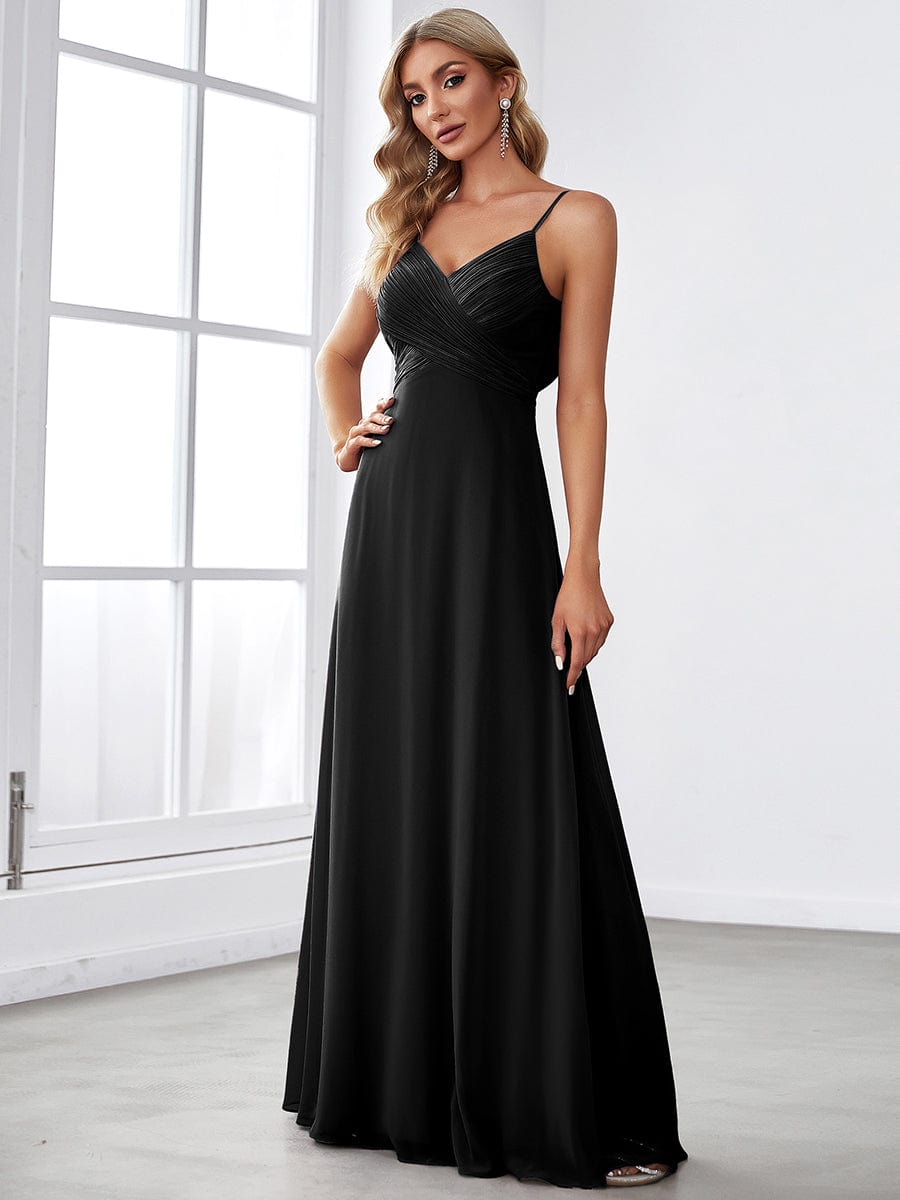 Black Bridesmaid Gowns #style_ES80026BK