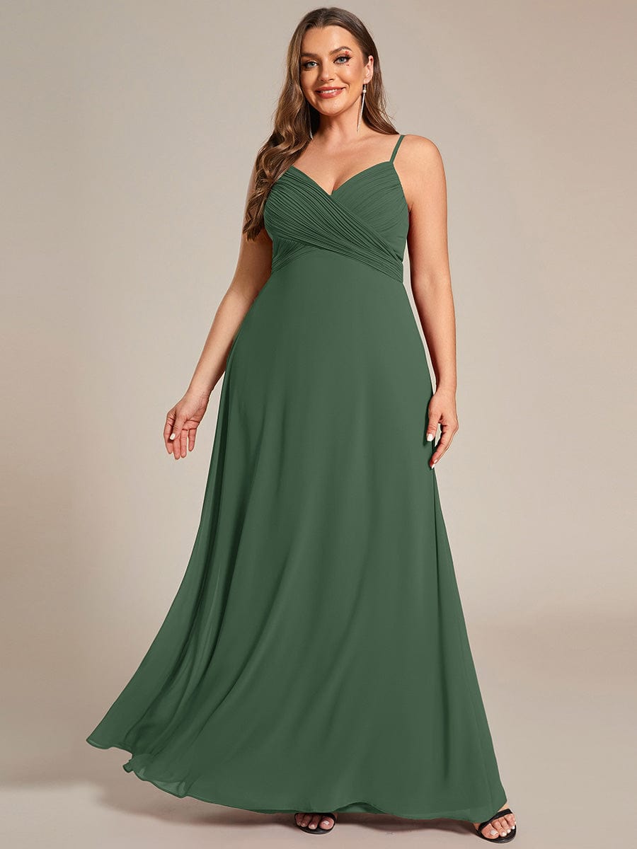 Criss-Cross V-Neck Chiffon Backless A-Line Bridesmaid Dress #color_Eucalyptus