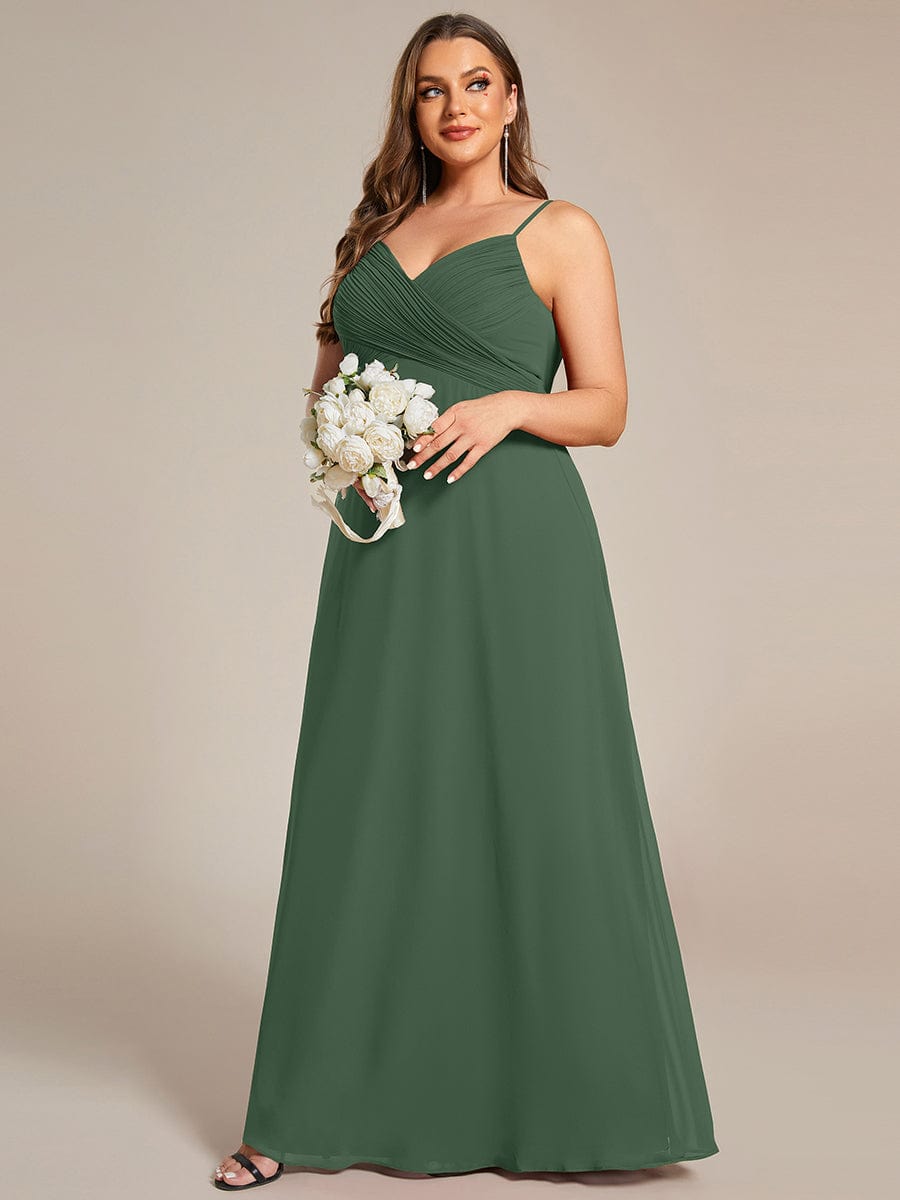 Criss-Cross V-Neck Chiffon Backless A-Line Bridesmaid Dress #color_Eucalyptus