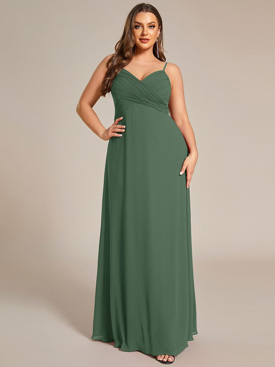 Criss-Cross V-Neck Chiffon Backless A-Line Bridesmaid Dress #color_Eucalyptus