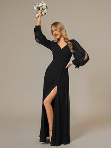 Black Bridesmaid Gowns #style_ES80116BK