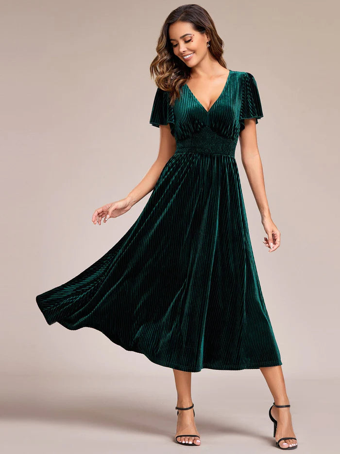 Soft Velvet Christmas Party Dresses: