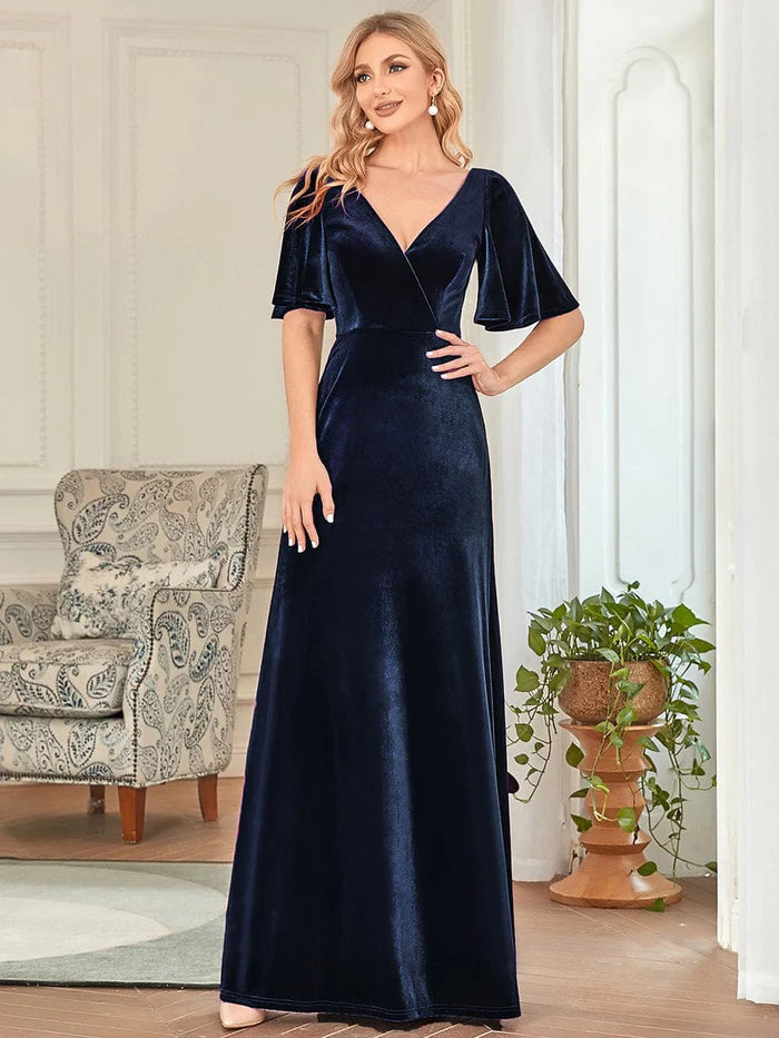 Soft Velvet Christmas Party Dresses: