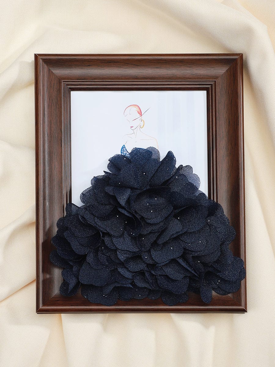 3D Dress Shadow Box Frame Decoration #color_Navy Blue