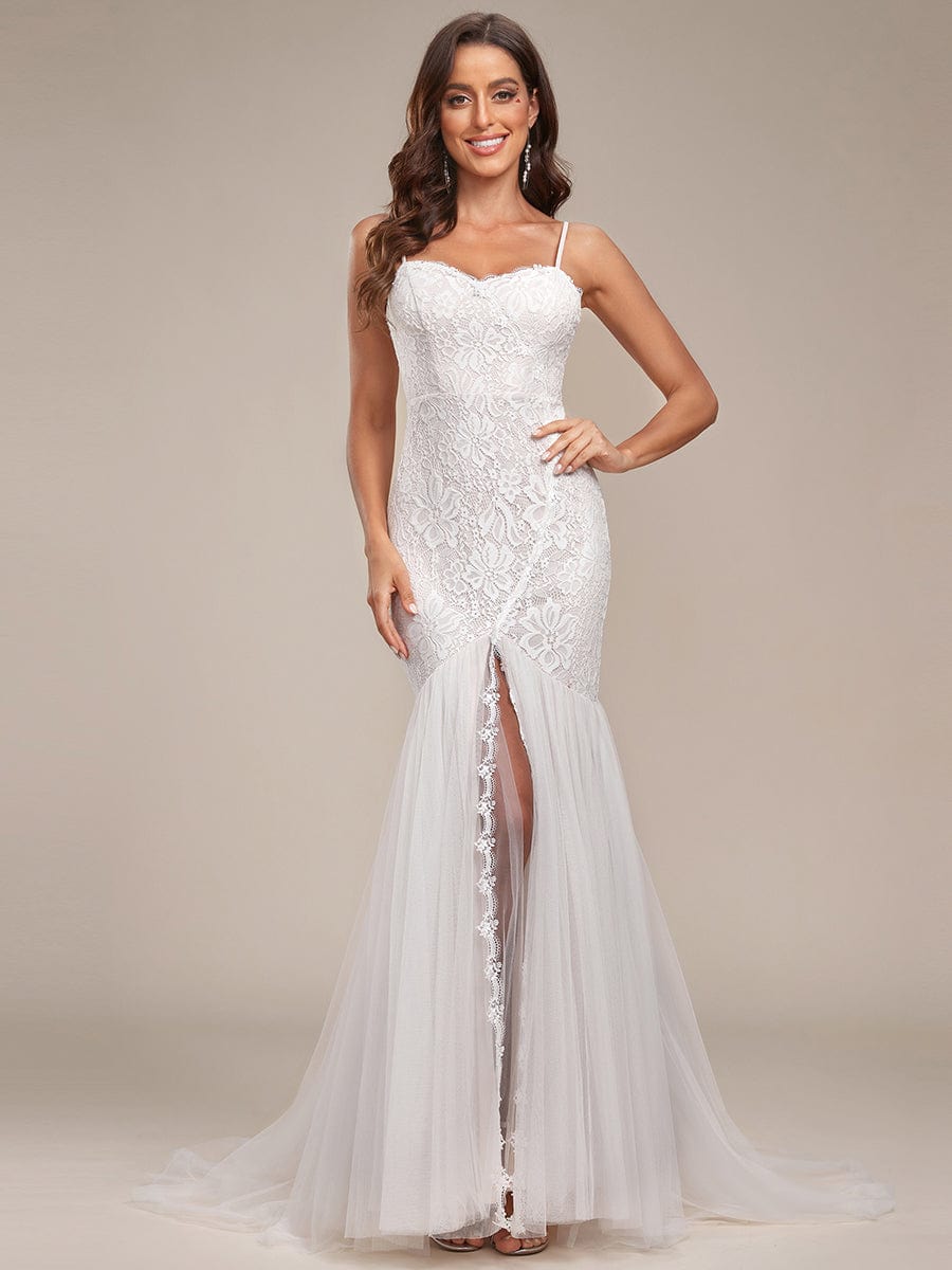 Ever hot pretty spaghetti strap Wedding Dress