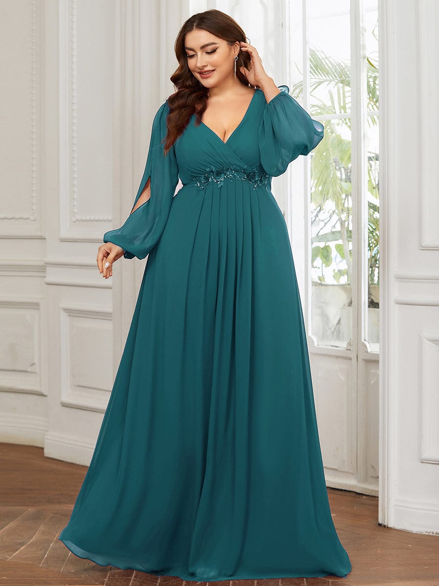 Long Chiffon Dress Size 24 Style 12074N