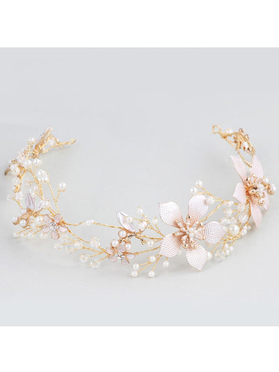 Elegant Gold Flower Rhinestone Headband - Ever-Pretty US