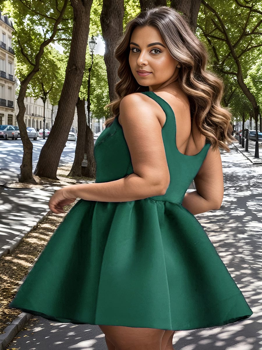 Sleeveless Square Neck Open Back Short Homecoming Dress | Graduation and  Cocktail - Ever-Pretty US