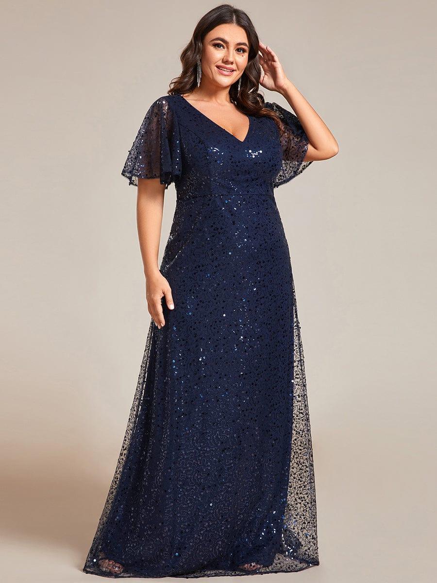 Navy sequin dress plus size best sale