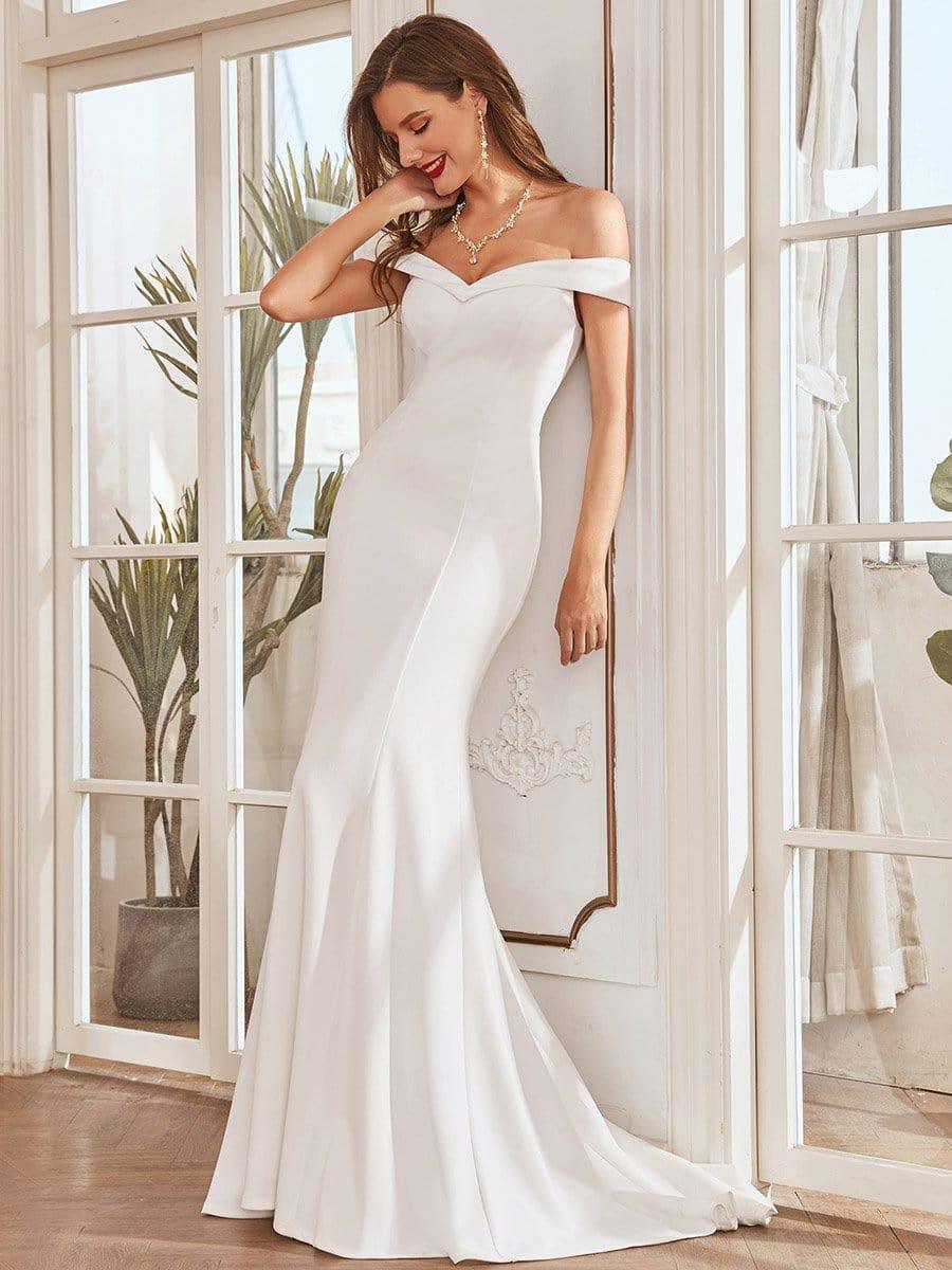 Off the Shoulder Mermaid Corset Outdoor Wedding Dress Ever Pretty US