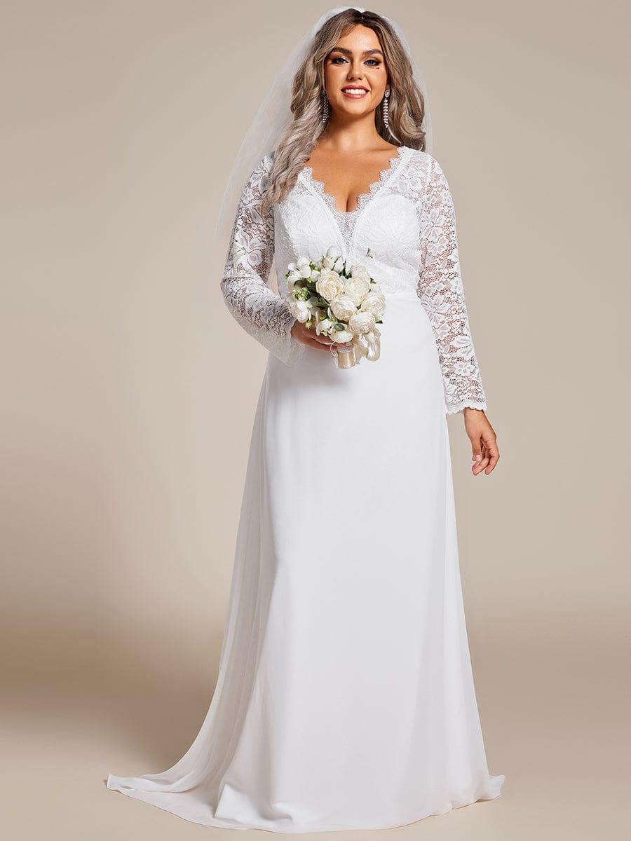 Plus size lace long sleeve dresses hotsell