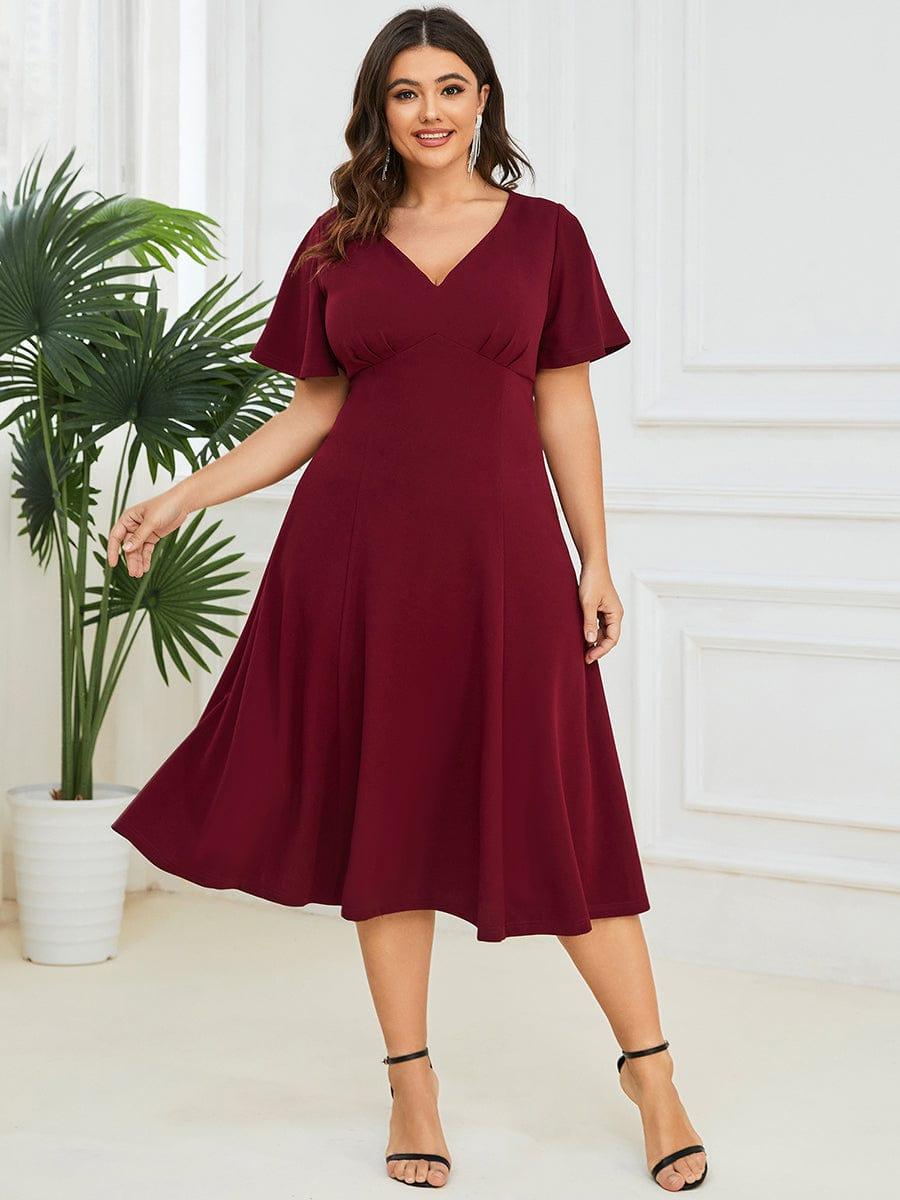 Flutter Sleeve Mother of the Bride Midi Dress Ever Pretty US