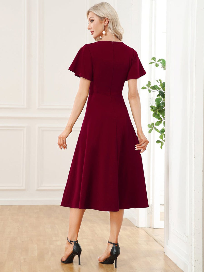 Flutter Sleeve Mother of the Bride Midi Dress - Ever-Pretty US