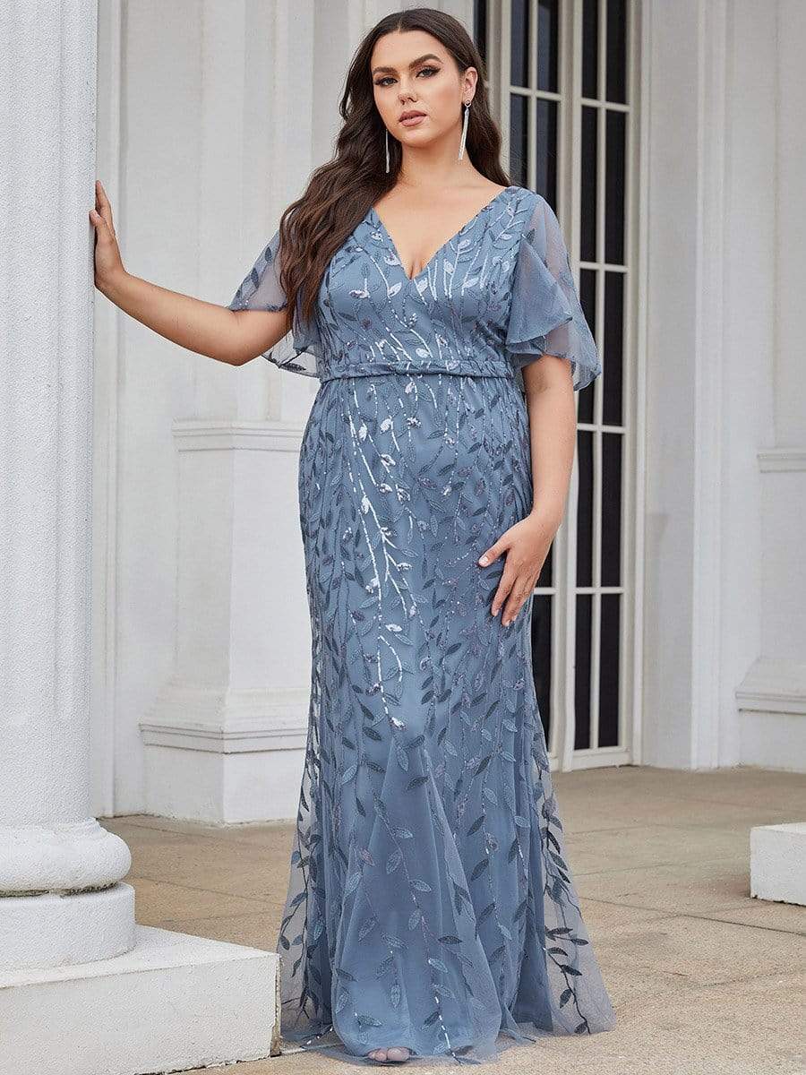 Plus size long grey dress shops